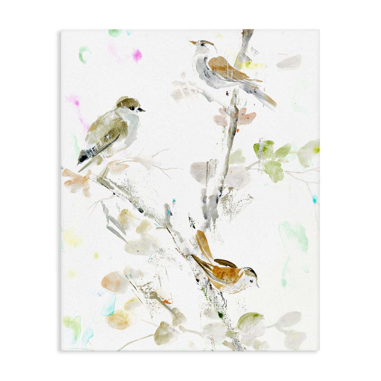 Stupell Industries Delicate Feathers Trio Canvas, design by Lorenzo Collective